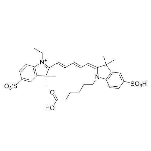 A drawing of the structure of an amino acid molecule.