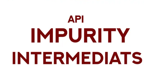 A red and white logo for api impurity intermediates.