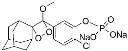 A chemical molecule with a black background.